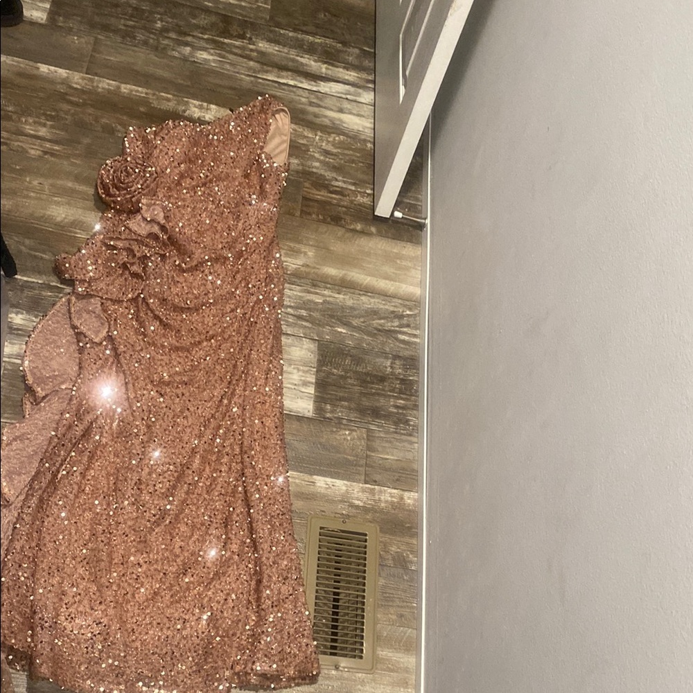Sequin Rose Gold Evening Gown